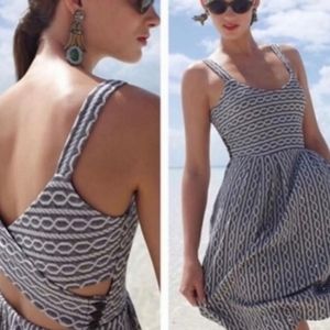 Anthropologie Postmark Dress Womens Size M Rolo Cross Back Nautical Beach Coast